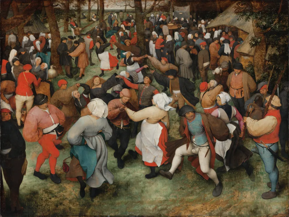 "The Wedding Dance," 1566, Pieter Bruegel the Elder, Netherlandish; oil on wood panel. Detroit Institute of Arts.