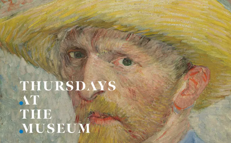 Van Gogh's Self-Portrait with the text "Thursdays at the Museum"