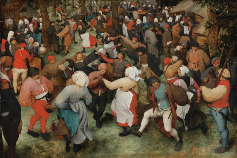 "The Wedding Dance," 1566, Pieter Bruegel the Elder, Netherlandish; oil on wood panel. Detroit Institute of Arts.