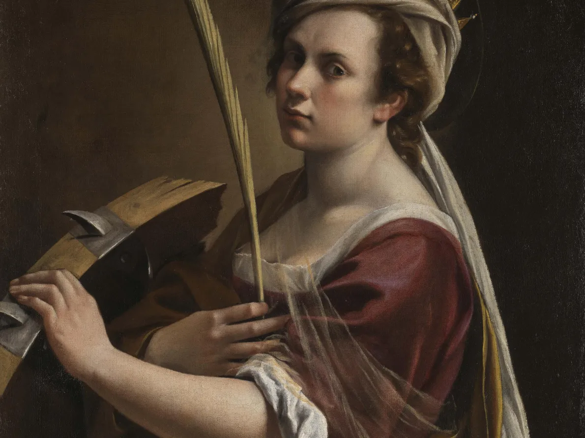 Artemisia Gentileschi (Italian, 1593–1654 or later), "Self-Portrait as Saint Catherine of Alexandria," 1615–1617, Oil on canvas. The National Gallery, London, Bought with the support of the American Friends of the National Gallery