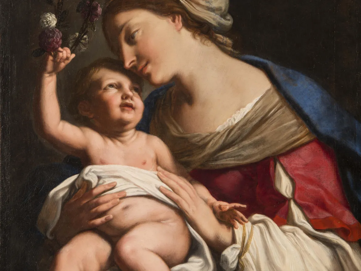 Elisabetta Sirani (Italian, 1638–1665), "Madonna and Child," 1663, Oil on canvas. National Museum of Women in the Arts, Gift of Wallace and Wilhelmina Holladay, 1986.289