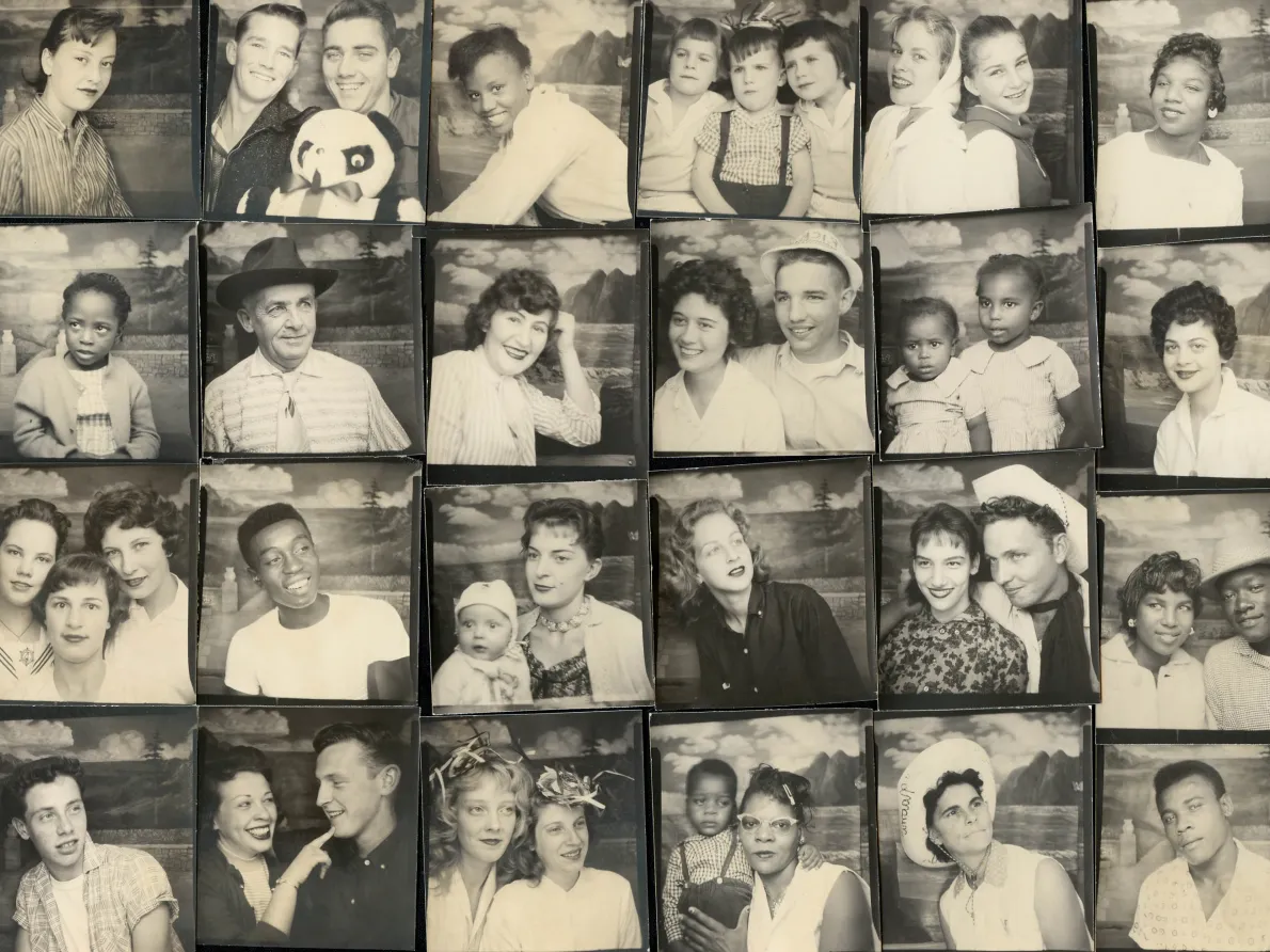 “Untitled (Group of Portraits from Traveling Photo Studio),” around 1950–60, Unknown Photographer, gelatin silver prints. Detroit Institute of Arts