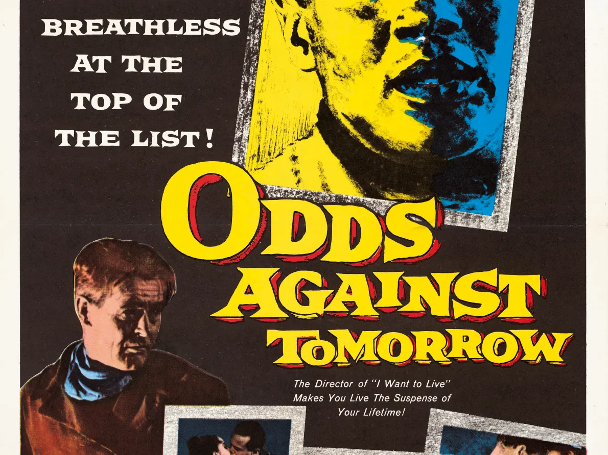 Odds Against Tomorrow Poster, 1959 Lithograph Edward Mapp Collection, Margaret Herrick Library, Academy of Motion Picture Arts and Sciences