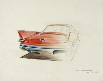 1960 Chrysler prismacolor on vellum