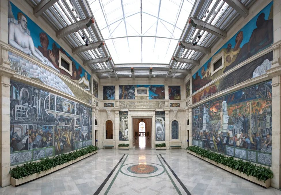 Diego Rivera's "Detroit Industry Murals," seen in Rivera Court