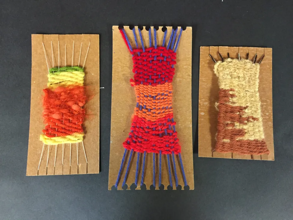Examples of weaving made in the DIA's art-making studio