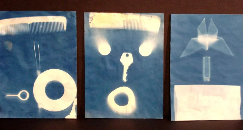 Examples of sun prints made in the DIA's Art-Making Studio during a Drop-In Workshop