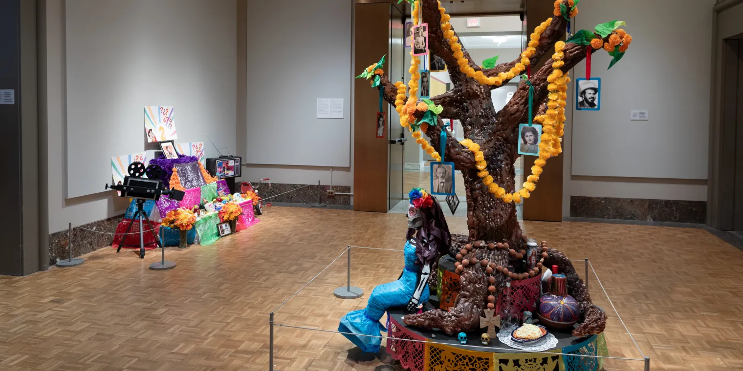 Ofrenda altars on display at the DIA in 2023