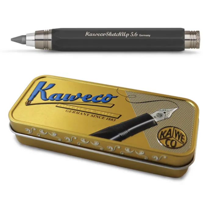 A thick mechanical pencil and gold aluminum case